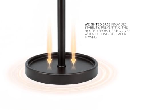 Ivilon Countertop Paper Towel Holder - Modern End Cap Minimalist Design - Color Oil Rubbed Bronze - color: Oil Rubbed Bronze
