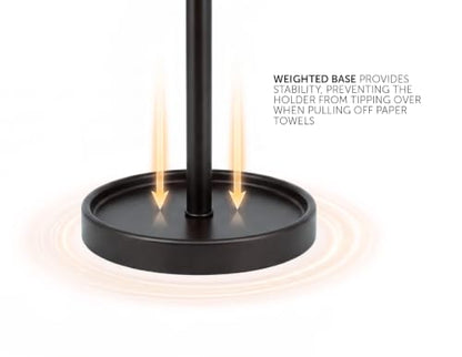 Ivilon Countertop Paper Towel Holder - Modern End Cap Minimalist Design - Color Oil Rubbed Bronze - color: Oil Rubbed Bronze