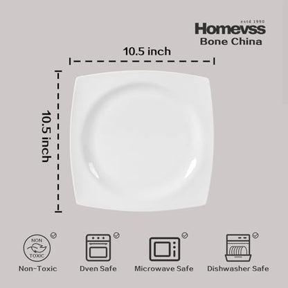 HomeVss, New Bone China Dinnerware Set, Rim Square Shape, 16pc Set - color: Square Rim, size: Service for 4 - 16pc Set