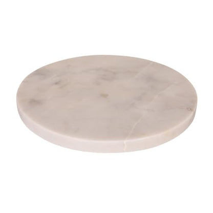 Round Marble Cheese/Cutting Board - color: White, size: 8"L x 8"W