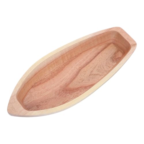 Artibetter Wood Boat Serving Tray, Decorative Jewelry Dish for Ring, Key, Farmhouse Rustic Storage Dish for Entryway, Bathroom Vanity, Wedding Housewarming Gift