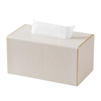 Linen Tissue Box Cover Rectangle with Magnetic Closure, Extra Large | 4 Different Sizes, PU Leather Tissue Box Cover, Decorative Rectangular Tissue Holder for Bathroom Nightstand Car Office - size: Extra Large – Fits Tissue Boxes Up to 4.7" Tall