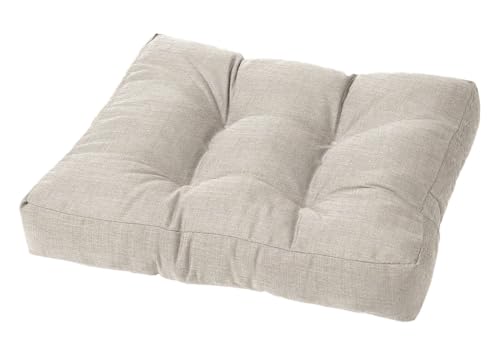 Cushion Source Tufted Ottoman Cushions, 21"X 17" Indoor and Outdoor Durable Tufted Cushion Made with Fade Resistant Sunbrella Fabric, Sunbrella Elements Cast Silver - color: Sunbrella Elements Cast Silver