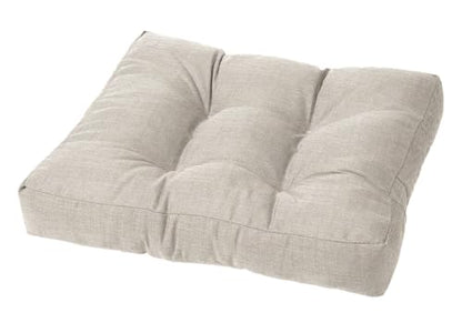 Cushion Source Tufted Ottoman Cushions, 21"X 17" Indoor and Outdoor Durable Tufted Cushion Made with Fade Resistant Sunbrella Fabric, Sunbrella Elements Cast Silver - color: Sunbrella Elements Cast Silver