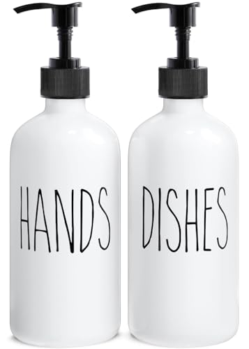 MOMEEMO Soap Dispenser Set 2 Pack, Contains Dish and Hand Soap Dispenser. (White) | Contains Dish and Hand Soap Dispenser - color: Hd White