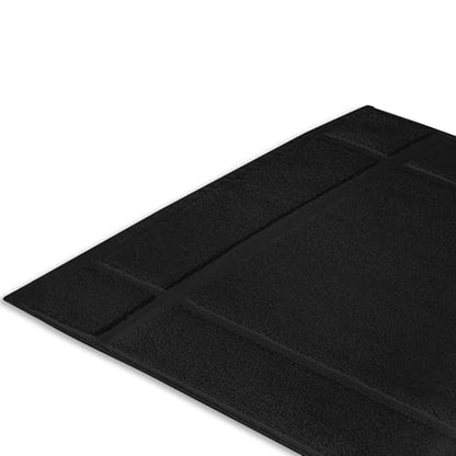 100% Cotton Bath Mat 24x17 Inches, 1350 GSM Thick Plush, Soft Absorbent, Oeko-Tex Certified, Durable Construction– Black - color: Black