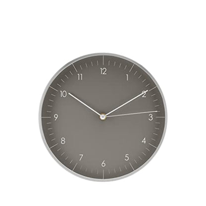 Modern Silent Quartz Wall Clock, 10in, Dark Grey & Silver | Designed in Germany, Simple & Elegant, Non-ticking, Analog, Battery operated, Housewarming gift, for Living room, Bedroom - color: Dark Grey, 10"
