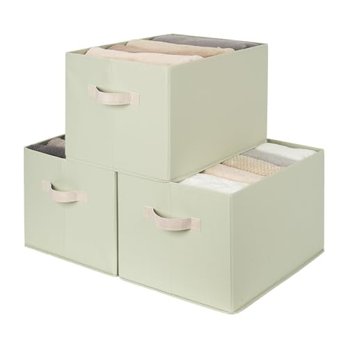 StorageWorks Storage Basket for Shelves, Light Green, Extra Large, 3-Pack | Closet Storage Bins, Organization and Storage Bins for Closet, Fabric Organizer Bins for Clothes Storage - color: Light Green, size: Extra Large