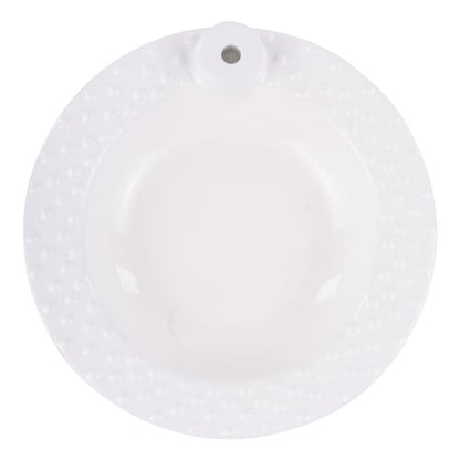 Serving Bowl - 10" Ceramic White Serving Bowl with Peg for Interchangeable Decorative Topper, White Serving Bowls for Entertaining, Salad, Bread, Pasta, Housewarming or Wedding Gifts - style: White Bowl