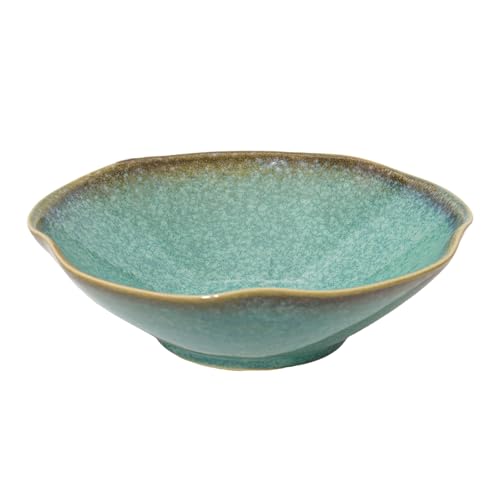 7.6'' Ceramic Decorative Bowl, Key Bowl for Entryway Table | Potpourri Bowl, Handcrafted Pottery Bowl with a Ruffle Rim, Large Catch-All for Coffee Tables, Entryways, Home Decor