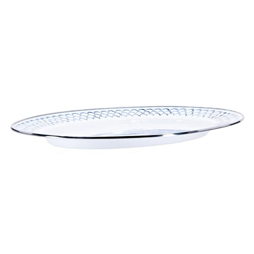 Golden Rabbit Enamelware Oval Platter, 12 x 16in, Fish Camp - color: Fish Camp