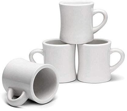 Serami Original 11oz White Diner Coffee Mug Set - Ceramic Mugs Great for Kitchen Set, Travel, and Hot Tea, Retro Waffle House Farmhouse Mug with Handle, Heavy Duty Coffee Cups (4 Pack) - size: 4 Count (Pack of 1)