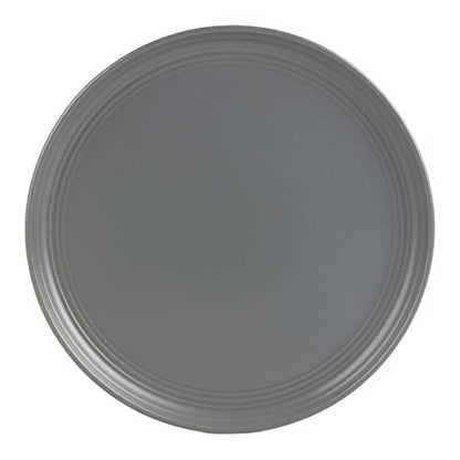 Double Line 10.5" Dinner Plate, Set of 6, Matte Gray - color: Matte Gray, size: Dinner Plate
