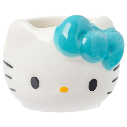 Silver Buffalo Sanrio Hello Kitty Sugar Bows, 3D Mini Cup Set, 4pk, 3.5oz | Different Color, Pack, Ceramic, Sculpted, Perfect for Cream or Milk, 0.1 Liters - color: Hello Kitty Without Handle