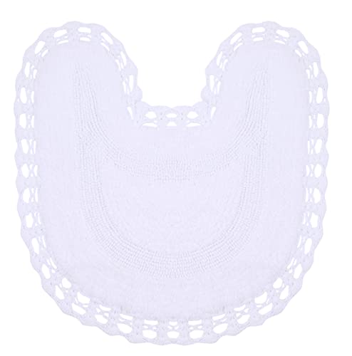 Home Weavers Hampton Crochet Reversible Bathmat 100% Cotton Bathroom Rugs Set, Washable Rug, Extra Soft and Absorbent Bath Rug, Kitchen Mat, Bath Mat Set, Mat Non Slip, 20"x20" Contour, White - color: White, size: 1'8" x 1'8" (Contour)