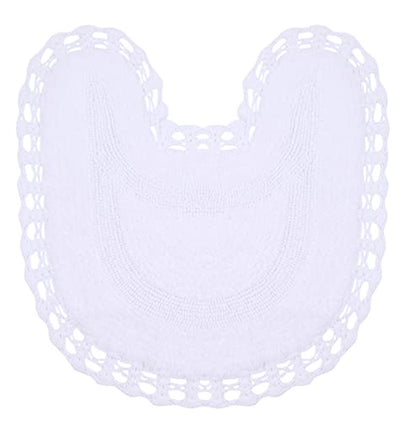 Home Weavers Hampton Crochet Reversible Bathmat 100% Cotton Bathroom Rugs Set, Washable Rug, Extra Soft and Absorbent Bath Rug, Kitchen Mat, Bath Mat Set, Mat Non Slip, 20"x20" Contour, White - color: White, size: 1'8" x 1'8" (Contour)