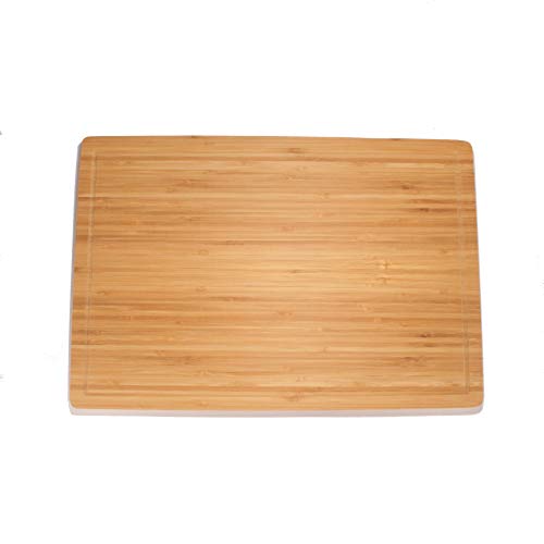 BambooMN Heavy Duty Premium Bamboo Cutting Board - 17.25"x11.75"x0.75" - Grooved/Flat - 2 Pieces - size: 17.3" x 11.8" (3-Ply)