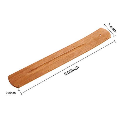5 Pcs Incense Sticks Holder Incense Burner Ash Catcher, 9 in, Yellow Brown | Incense Burner Tray, Hole Stick Rest, Outdoor Indoor Use, Wood Grain Finish, Lightweight