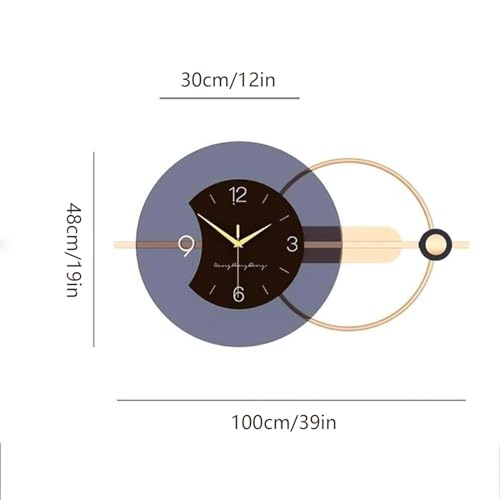 Large Decorative Wall Clock, Metal Modern Light Luxury Wall Decorative Silent No Ticking Numerals Clocks Creative Wall Art Home Decor for Living Room (Size : 100 CM/39 in) - size: 39 in