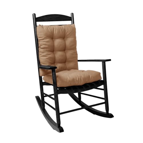 Rocking Chair Cushion, Set of Seat & Back Cushion with Ties for Indoor Rocker (Khaki) - color: Khaki