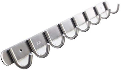 Hook/Coat Rack with 12 Round Hooks-Modern Wall Mounted - Ultra Durable with Solid Steel Construction,Brushed Stainless Steel Finish,Super Easy Installation,Rust and Water Proof. - style: 12 Round Hooks