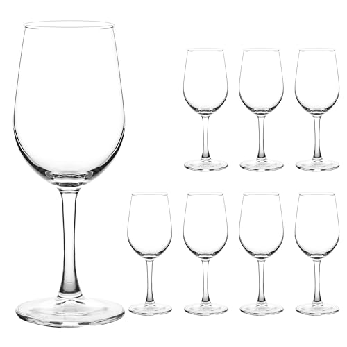 YANGNAY Wine Glasses (Set of 8, 11.5 Oz), All-Purpose Red or White Wine Glass with Stem, Durable, Dishwasher Safe - size: 8 Count (Pack of 1)