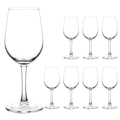 YANGNAY Wine Glasses (Set of 8, 11.5 Oz), All-Purpose Red or White Wine Glass with Stem, Durable, Dishwasher Safe - size: 8 Count (Pack of 1)
