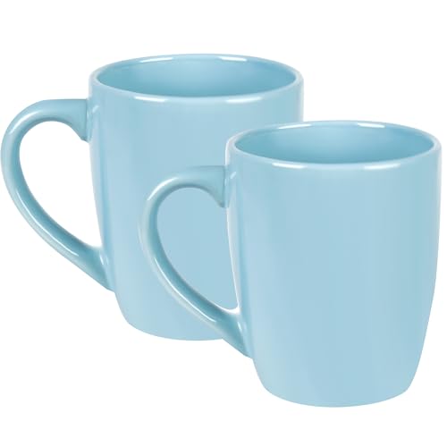 BYCNZB 27OZ Extra Large Ceramic Coffee Mug, Jumbo Coffee Mugs, Big Tea Cups with a Large Handle for Office and Home set of 2 (Light blue) - color: Light Blue