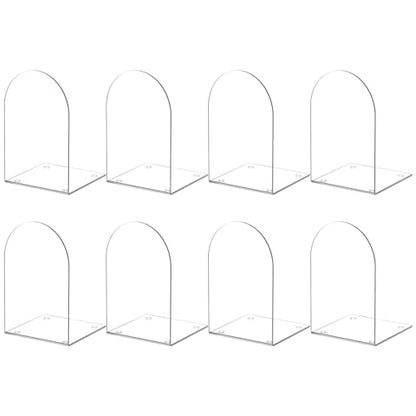Acrylic Bookends 8 Pieces, Book Ends for Shelves, Clear Bookends for Book Shelves and Desktop Organizer, Transparent Shlef Book Stopper for Home Office Supplies - style: 8 Pieces Acrylic Bookends