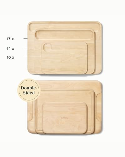 Caraway 14 x 10" Medium Cutting Board | Double Sided Wood Cutting Board, Made From FSC-Certified Birch Wood, Food-Safe Mineral Oil and Wax Finish - size: 14"L x 10"W