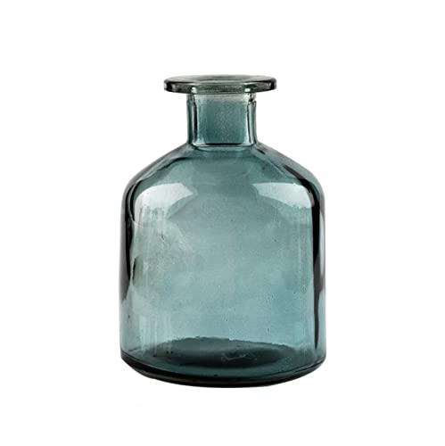 Glass Bud Vase, 1pc Small Vases for Flowers, Decorative Glass Bottles, Mini Flower Vases Centerpiece for Wedding, Vintage Vase for Rustic Home Decor, Living Room, Office Desk (250ml-green) - color: 250ml-green