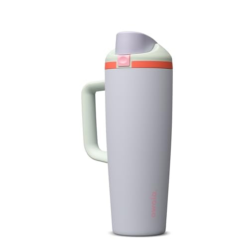Owala FreeSip Tumbler Stainless Steel Water Bottle 30 oz Beach House | Triple-Layer Insulation | Leak-Proof Lid with Push-Button | Double Threaded Lid for Left and Right Handed Drinking - color: Beach House, size: 30.1 Ounces