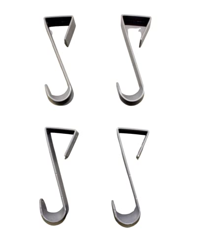 Dependable Industries inc. Essentials Over-The-Door Hanger Hook Set – 4-Pack of 4.5 in., Plastic Over-The-Door Hangers & Over-The-Door Hooks – Over-Door Hooks for Hanging Clothes & Towels (Gray) - color: Gray