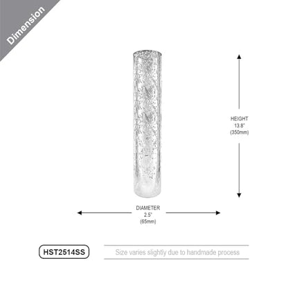 WGVI Hurricane Candle Holder Sleeve, W: 2.5", Ht: 14", Silver Speckled Glass Cylinder Open Both Ends, Chimney Tube Shade, 2 Pieces - color: Silver Speckle, size: 2.5x14"H