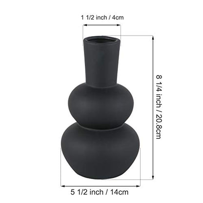 Black Ceramic Vase, Modern, Matte Clay - color: B-black Small Vase