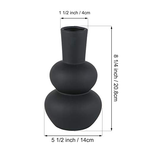 Black Ceramic Vase, Modern, Matte Clay - color: B-black Small Vase