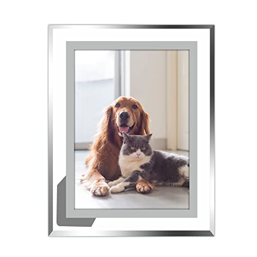 Vienrose 5x7 Picture Frame, Silver Edge Glass Frame, 1 Pack | Clear Glass Frame, Horizontal Vertical Display, Tabletop Home Decor - color: 1 Pack Silver, size: 5X7