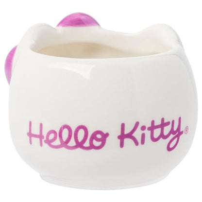 Silver Buffalo Sanrio Hello Kitty Sugar Bows, 3D Mini Cup Set, 4pk, 3.5oz | Different Color, Pack, Ceramic, Sculpted, Perfect for Cream or Milk, 0.1 Liters - color: Hello Kitty Without Handle