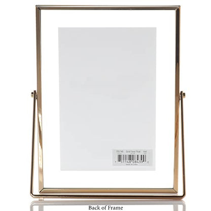 Lawrence Frames Metal Easel Float Picture Frame, 4x6, Gold - color: Gold, size: 4x6