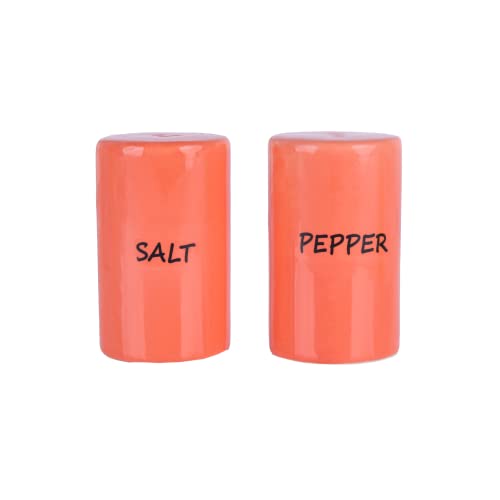 Orange Salt & Pepper Shakers Ceramic - color: Orange
