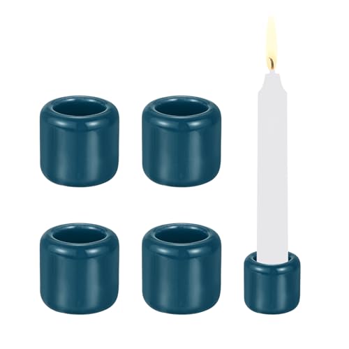 PATIKIL 5 Pcs Chime Candle Holder, 0.7 Inch ID Ceramic Mini Candle Holder for Meditation Spell Supplies Table Centerpieces Home Decoration, Dark Blue - color: Dark Blue, size: 0.7 Inch