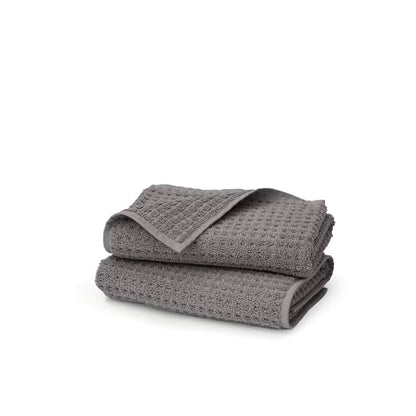 BOLL & BRANCH Turkish Waffle Hand Towel Set, Stone | Set of 2 - 100% Organic Turkish Cotton - Lightweight Breathable Absorbent Luxury Spa Waffle Hand Towels - color: Stone, style: Turkish Waffle