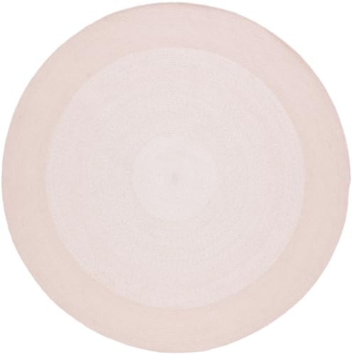 SAFAVIEH Cape Cod Collection 5' Round Pink CAP242U Handmade Braided Cotton Area Rug - color: Pink, size: 5' (Round)