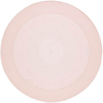 SAFAVIEH Cape Cod Collection 5' Round Pink CAP242U Handmade Braided Cotton Area Rug - color: Pink, size: 5' (Round)