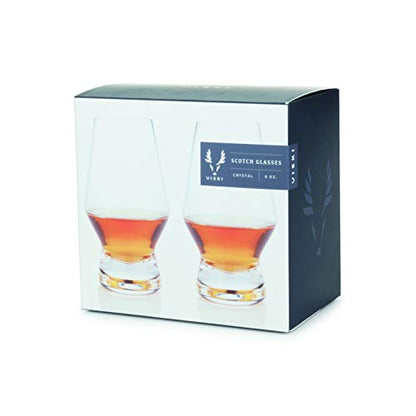 Viski Raye Crystal Scotch Glasses, Set of 2, clear, 8 oz - style: Scotch