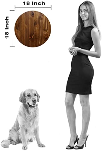 Rustic Tan Barnwood Farmhouse Décor Large Round Wood Wall Clock Decor 18 Inch Wall Art