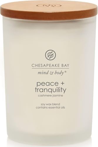 Chesapeake Bay Candle Scented Candle Peace + Tranquility (Cashmere Jasmine) Medium Jar Home Décor - color: Peace + Tranquility, size: 8.8oz