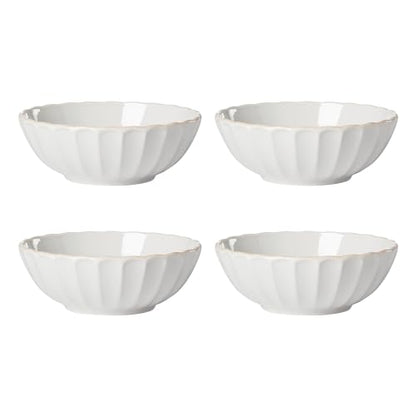 Lenox French Perle Scallop 4-Piece Bowl Set, 4.00 LB, White - style: All-Purpose Bowls, Set of 4