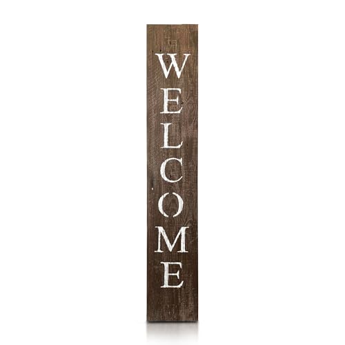 BARNWOODUSA Wooden Welcome Sign for Front Door, 5-Foot, Espresso Brown | Stylish Farmhouse Decor: If you love the rustic look that farmhouse style decor adds to a cozy house, this welcome porch - color: Espresso Brown