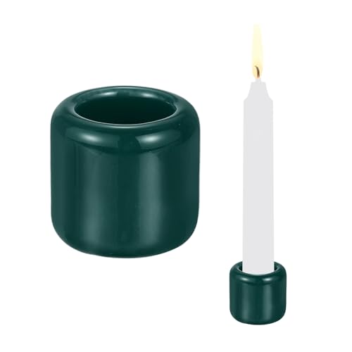 PATIKIL 2 Pcs Chime Candle Holder, 0.7 Inch ID Ceramic Mini Candle Holder for Meditation Spell Supplies Table Centerpieces Home Decoration, Dark Green - color: Dark Green, size: 0.7 Inch